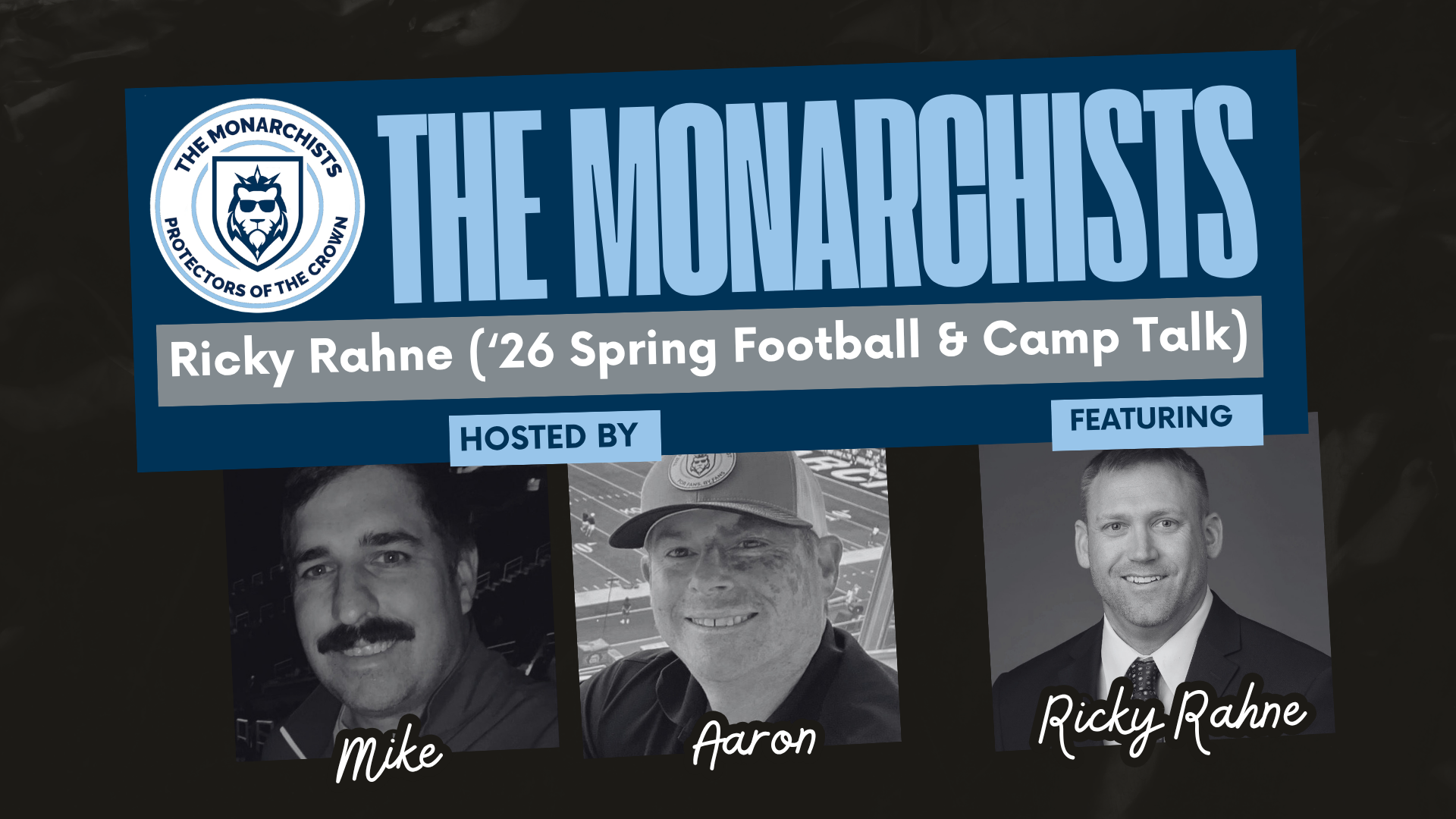 ODU Football Head Coach Ricky Rahne with The Monarchists
